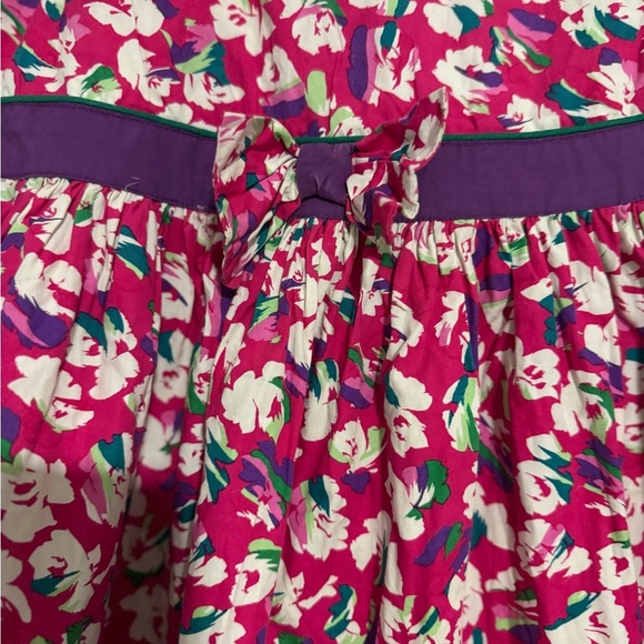 Pink and Red Puff Sleeve Sundress with Scoop Neck - Picture 5 of 7